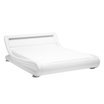 Bett Kunstleder weiss 140 x 200 cm mit LED-Beleuchtung AVIGNON