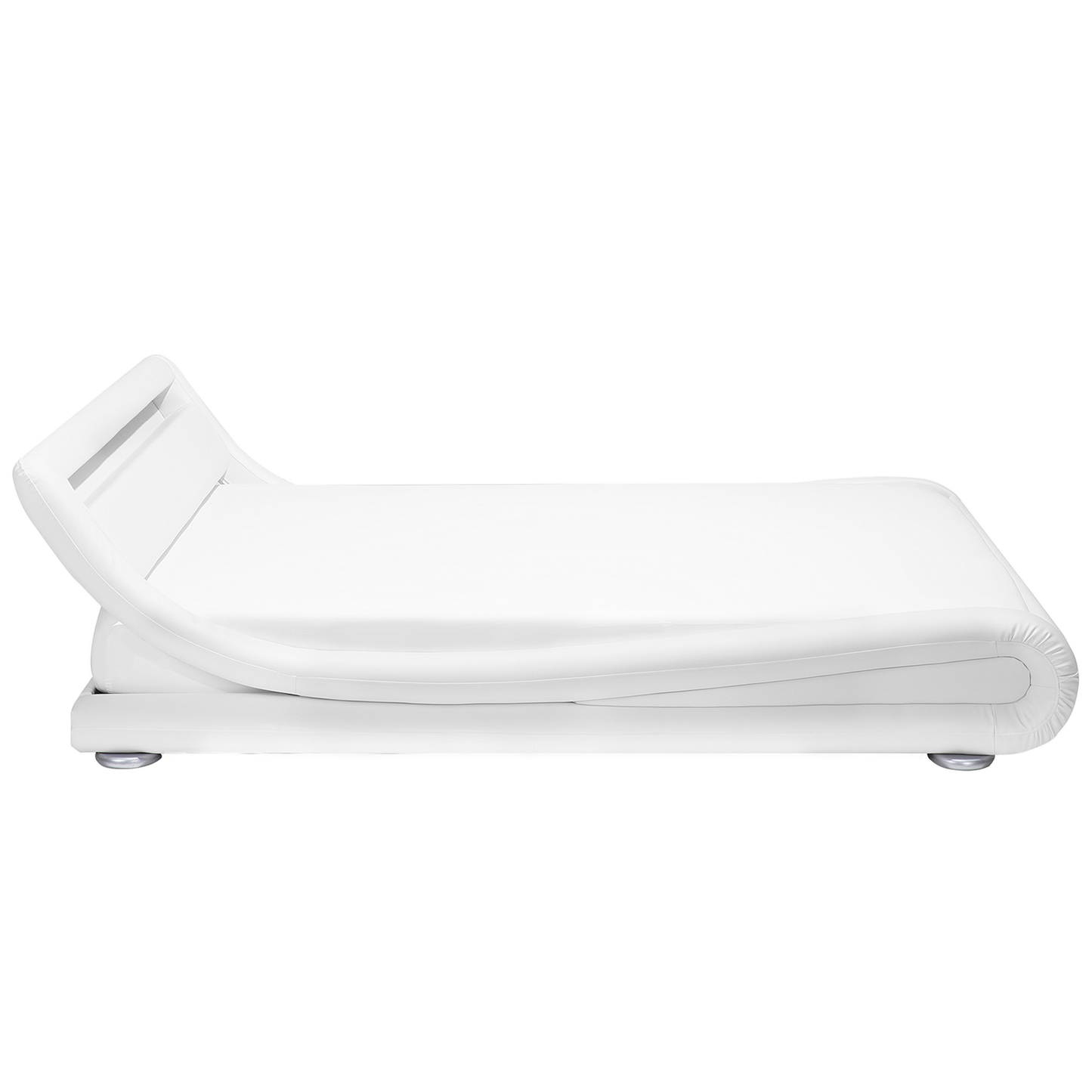 Bett Kunstleder weiss 140 x 200 cm mit LED-Beleuchtung AVIGNON