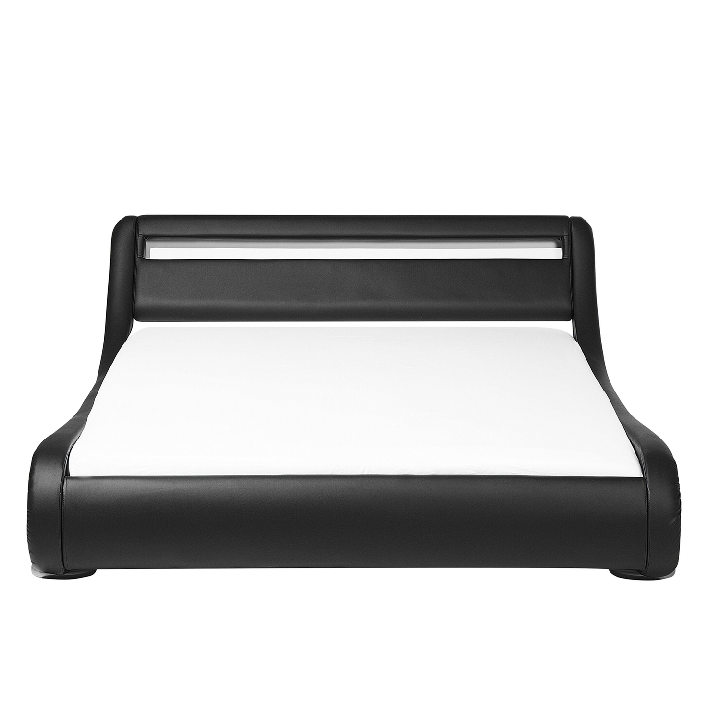 Bett Kunstleder schwarz 140 x 200 cm mit LED-Beleuchtung AVIGNON