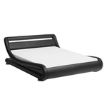 Bett Kunstleder schwarz 140 x 200 cm mit LED-Beleuchtung AVIGNON