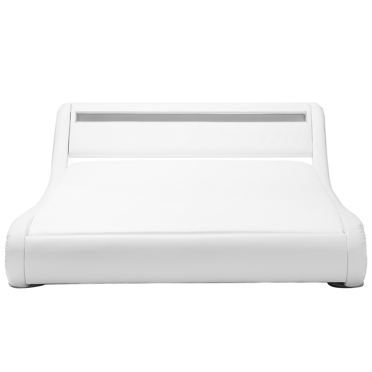 Bett Kunstleder weiss 180 x 200 cm  mit LED-Beleuchtung AVIGNON