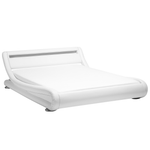 Bett Kunstleder weiss 180 x 200 cm  mit LED-Beleuchtung AVIGNON