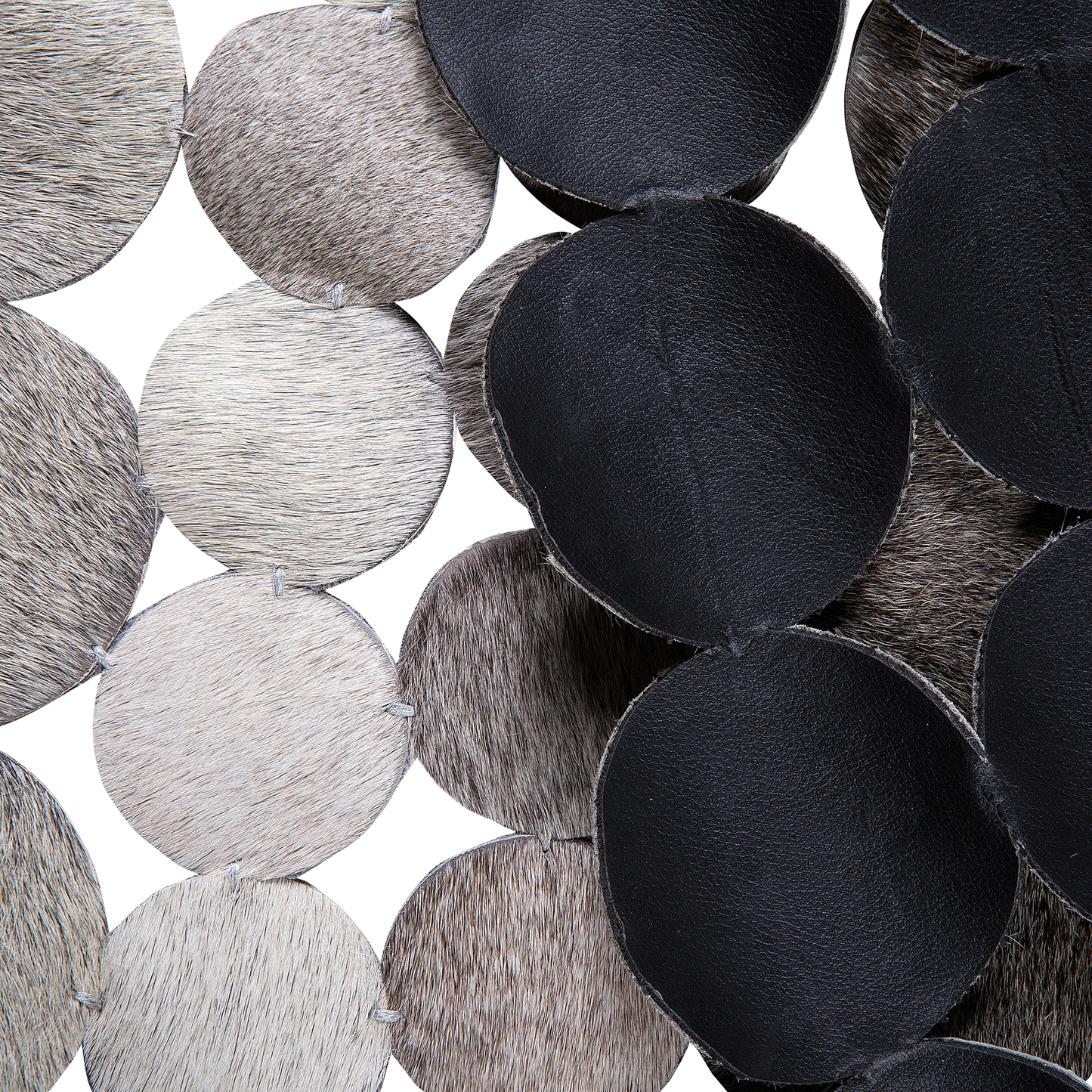 Teppich Kuhfell grau ⌀ 140 cm Patchwork Kurzflor HILVAN