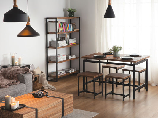 Esszimmer Set ARLINGTON Dunkelbraun 4-Sitzer