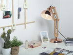 Schreibtischlampe SALADO verstellbar Holz Kupfer