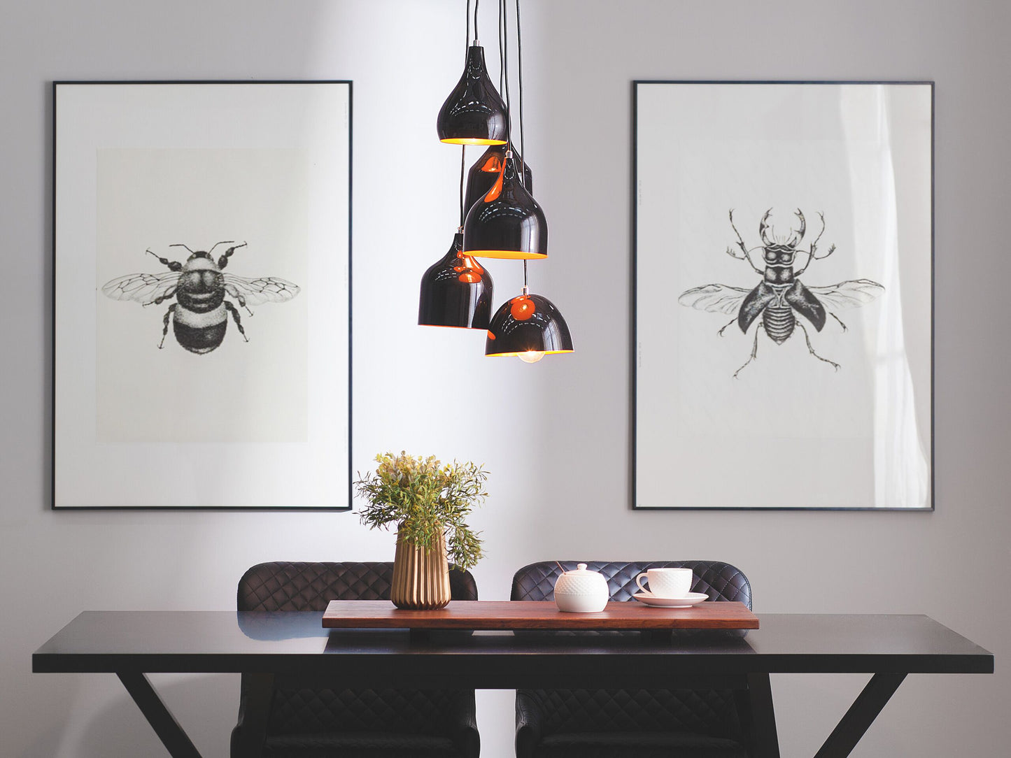 Hängelampe SAVIO Metall Goldbraun Schwarz