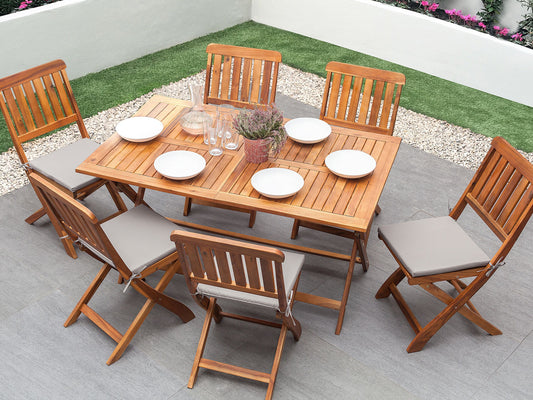 Gartentisch CENTO 75 cm 140 cm Akazienholz Braun