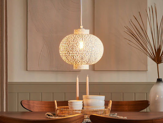 Hängelampe weiss Kugelform MEUSE