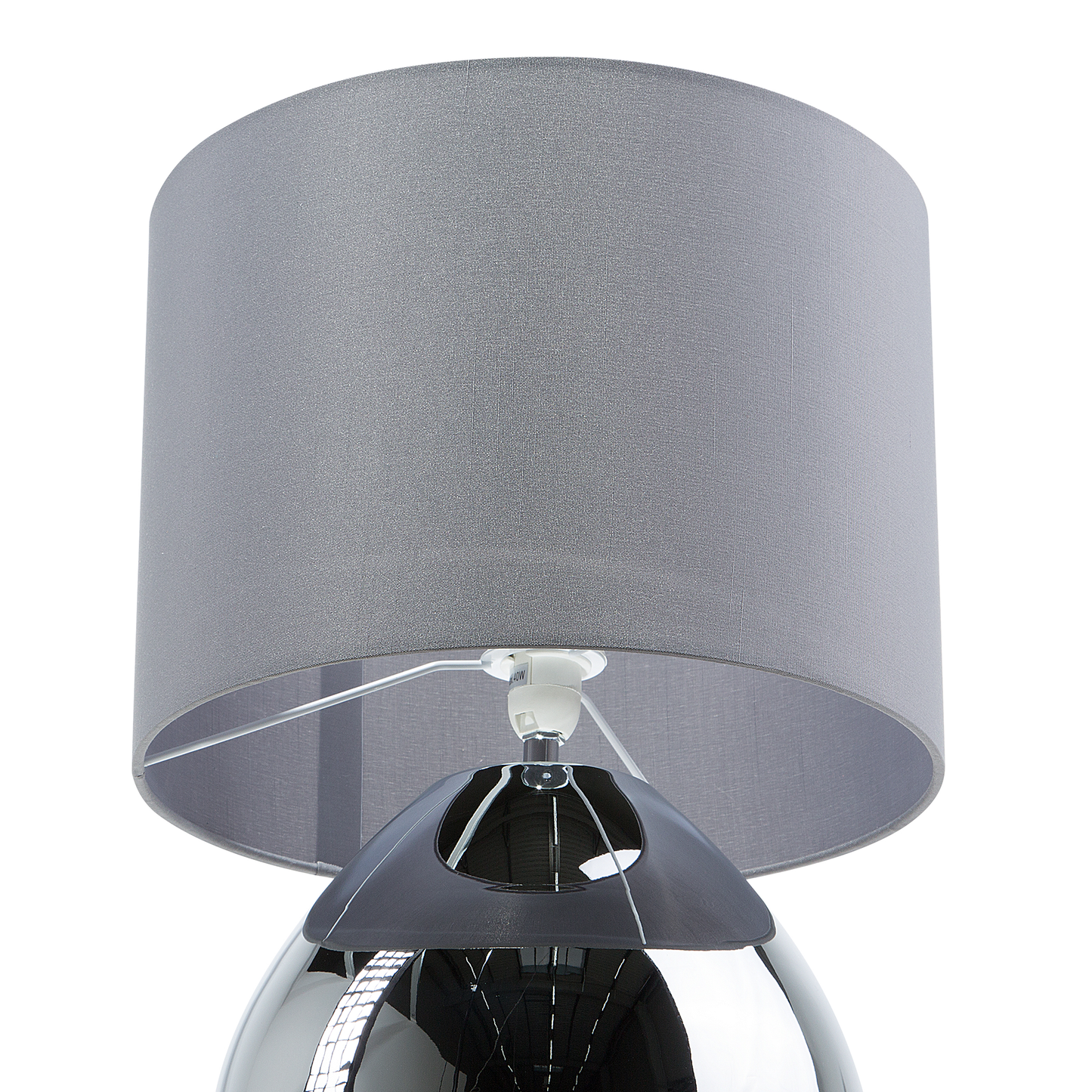 Tischlampe grau 41 cm Trommelform RONAVA