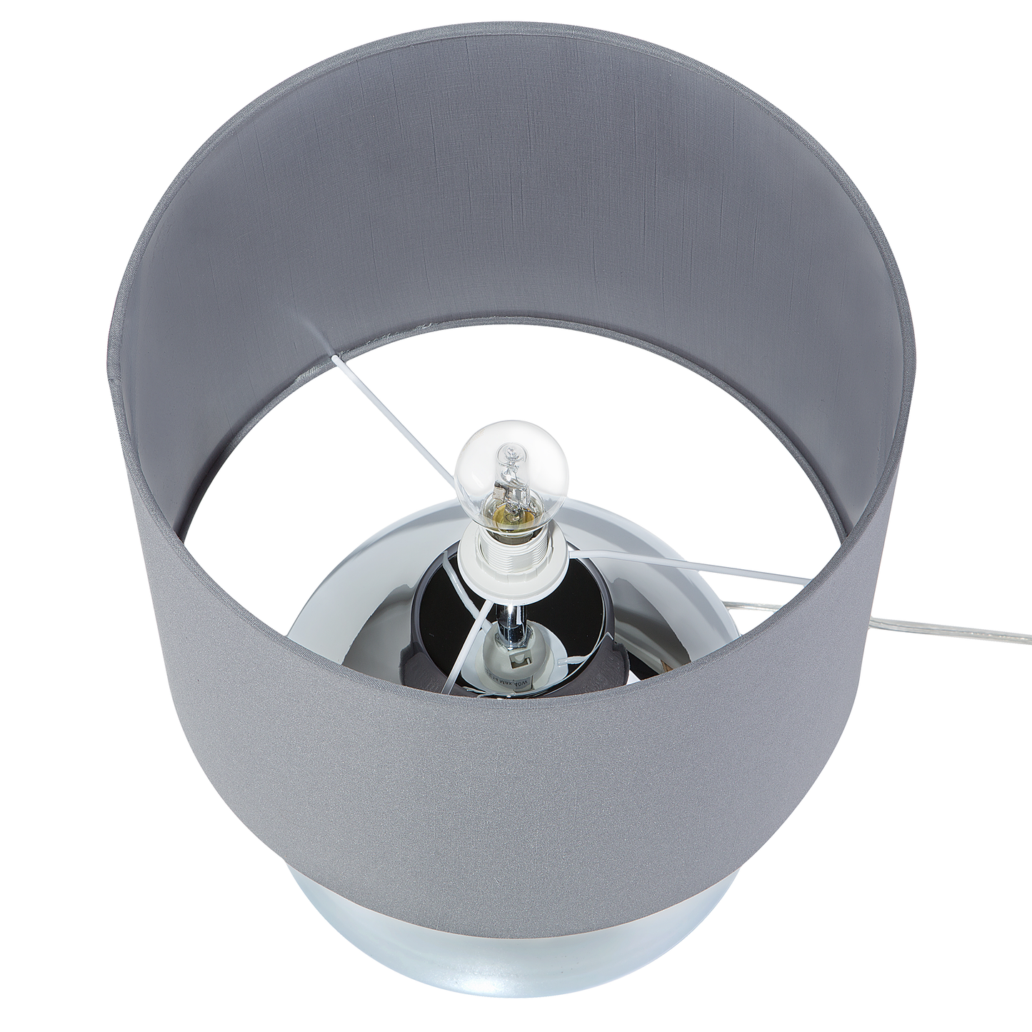 Tischlampe grau 41 cm Trommelform RONAVA