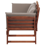 Gartenbank mit Auflage PORTICI 210 cm Eukalyptusholz Dunkelbraun / Taupe