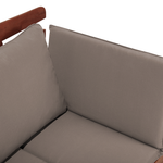 Gartenbank mit Auflage PORTICI 210 cm Eukalyptusholz Dunkelbraun / Taupe