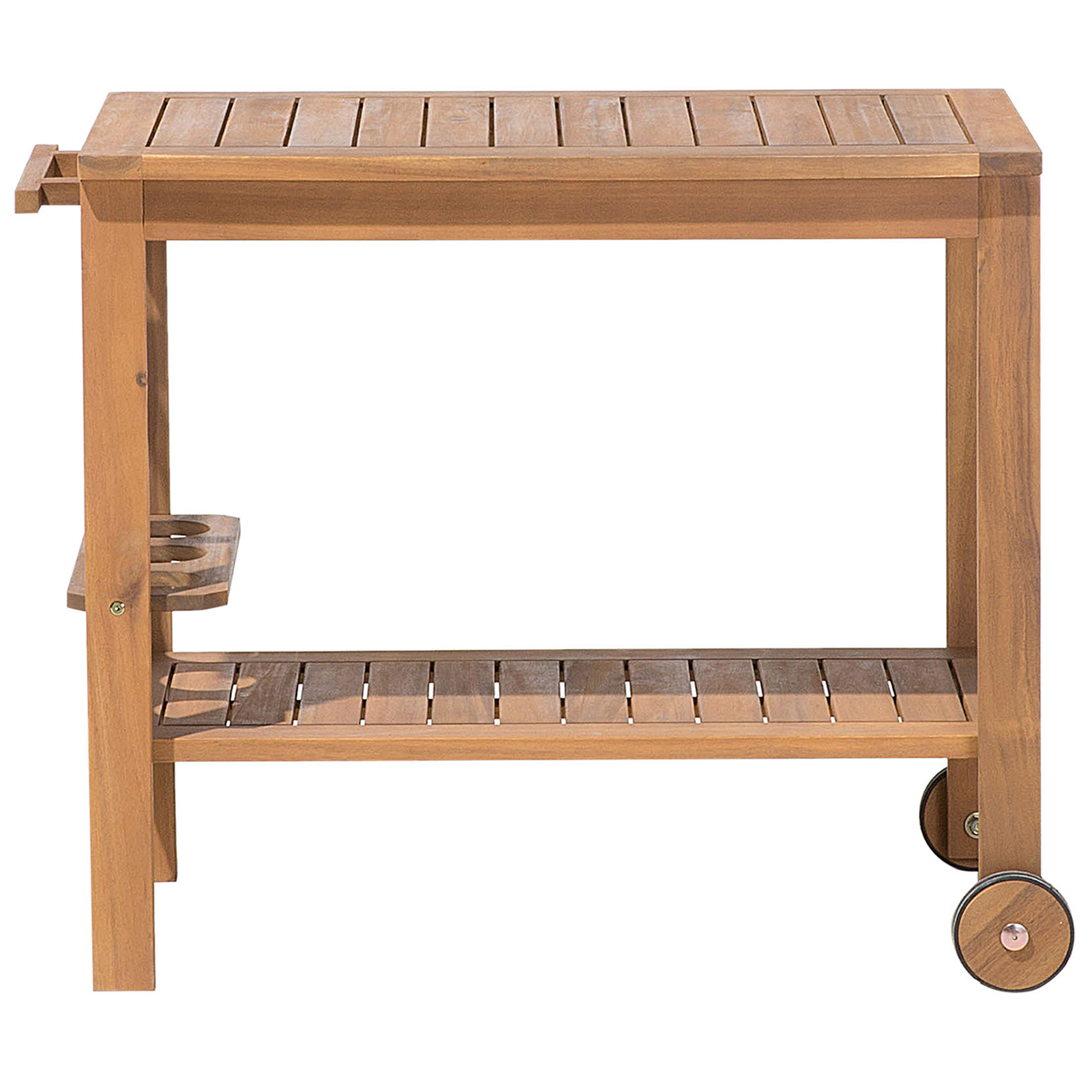 Teewagen Akazienholz hellbraun rollbar rechteckig 47 x 83 cm SASSARI