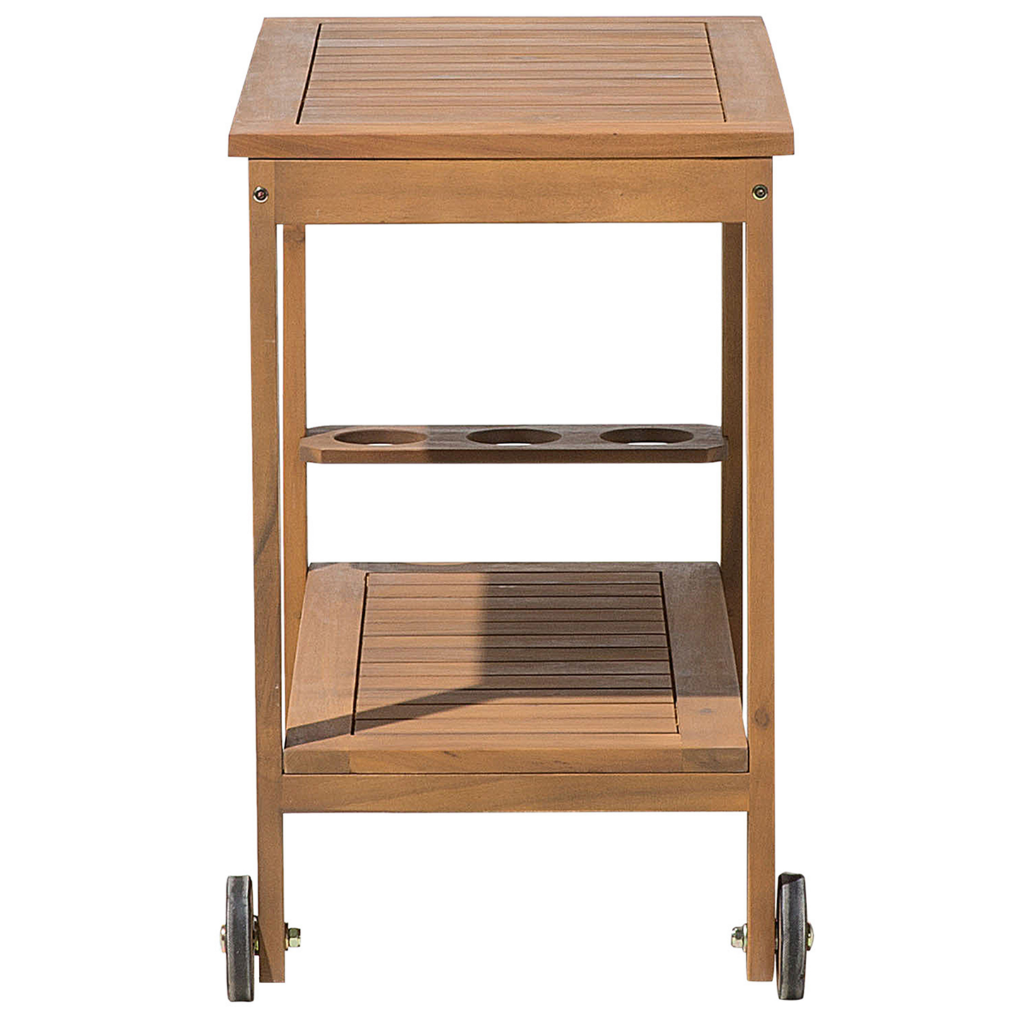 Teewagen Akazienholz hellbraun rollbar rechteckig 47 x 83 cm SASSARI