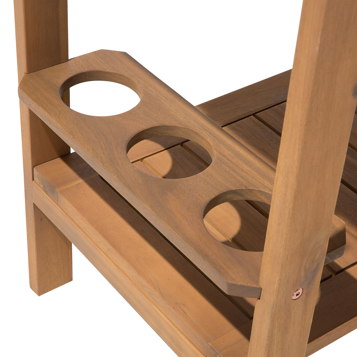 Teewagen Akazienholz hellbraun rollbar rechteckig 47 x 83 cm SASSARI