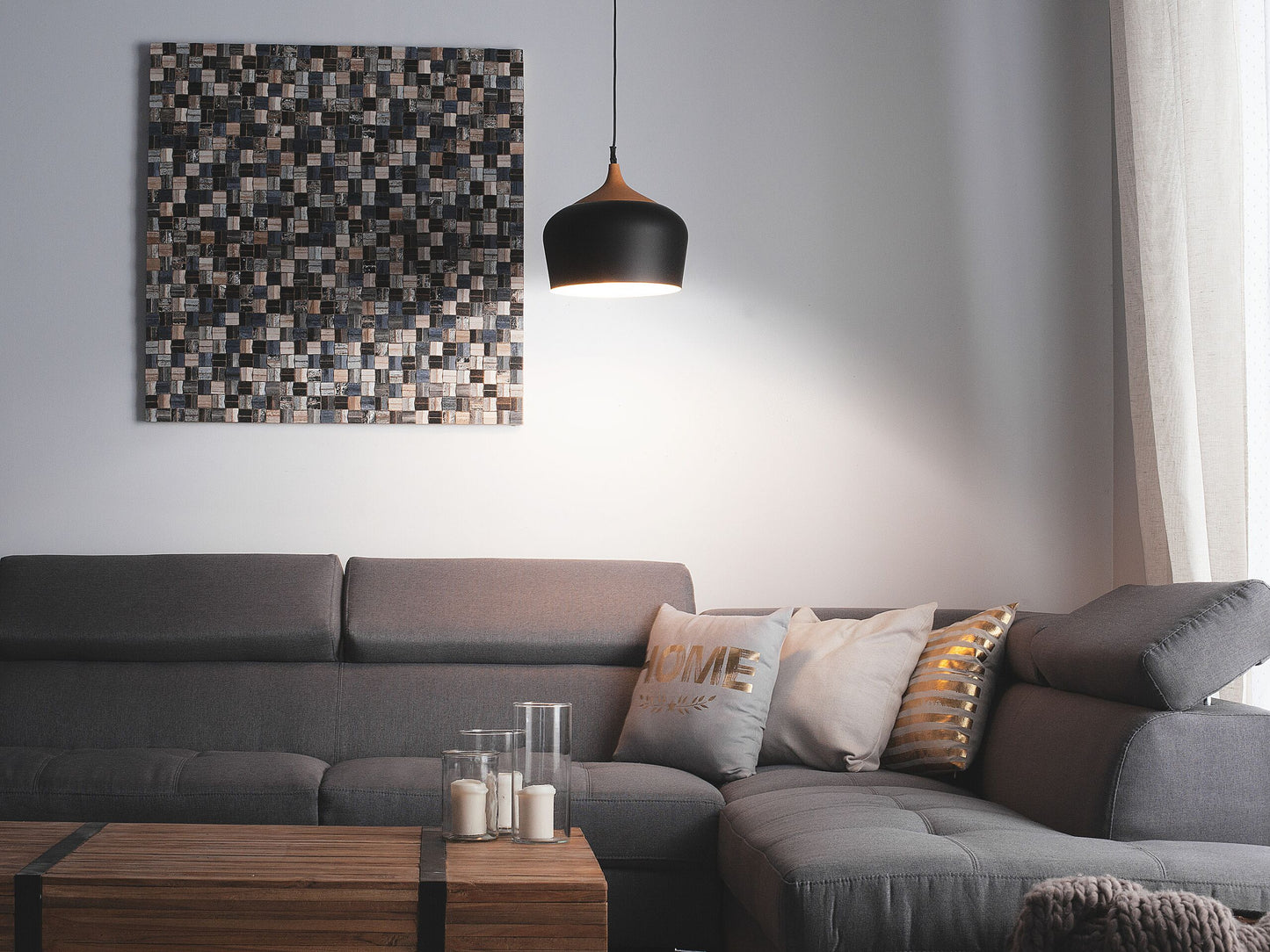 Hängelampe schwarz Glockenform ANGARA