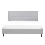 Bett mit Lattenrost Stoff SAVERNE 140 x 200 cm Hellgrau