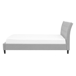 Bett mit Lattenrost Stoff SAVERNE 140 x 200 cm Hellgrau
