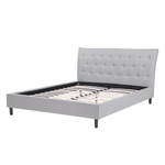Bett mit Lattenrost Stoff SAVERNE 140 x 200 cm Hellgrau