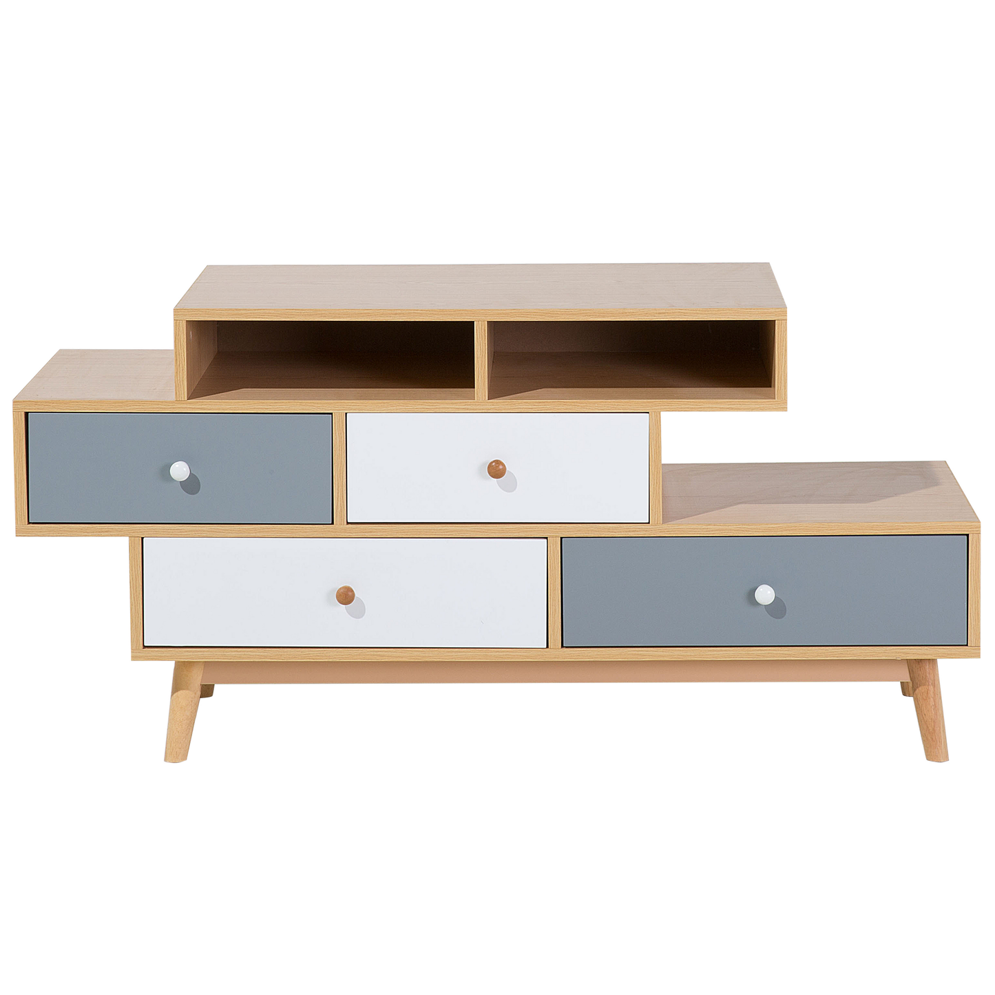 Kommode mit 4 Schubladen IRVINE 59 cm Braun / Weiss