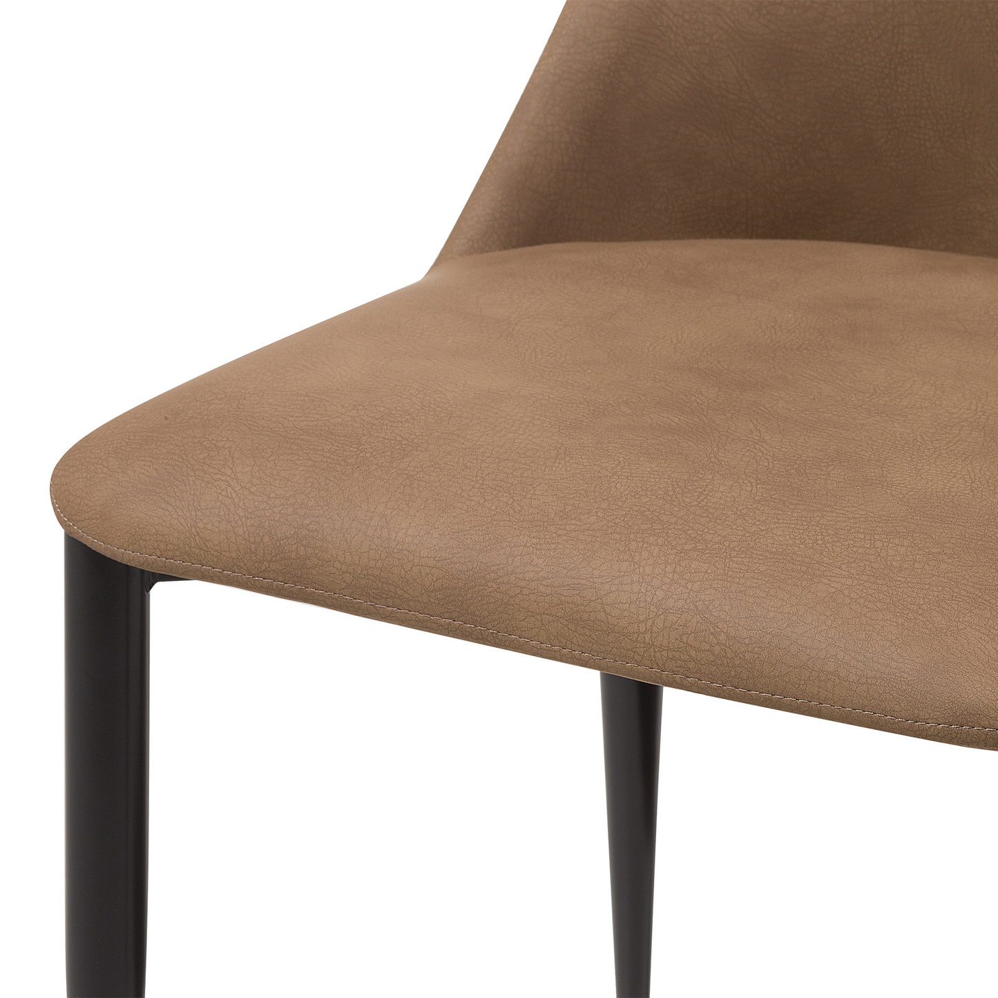 Esszimmerstuhl 2er Set CLAYTON Kunstleder Goldbraun