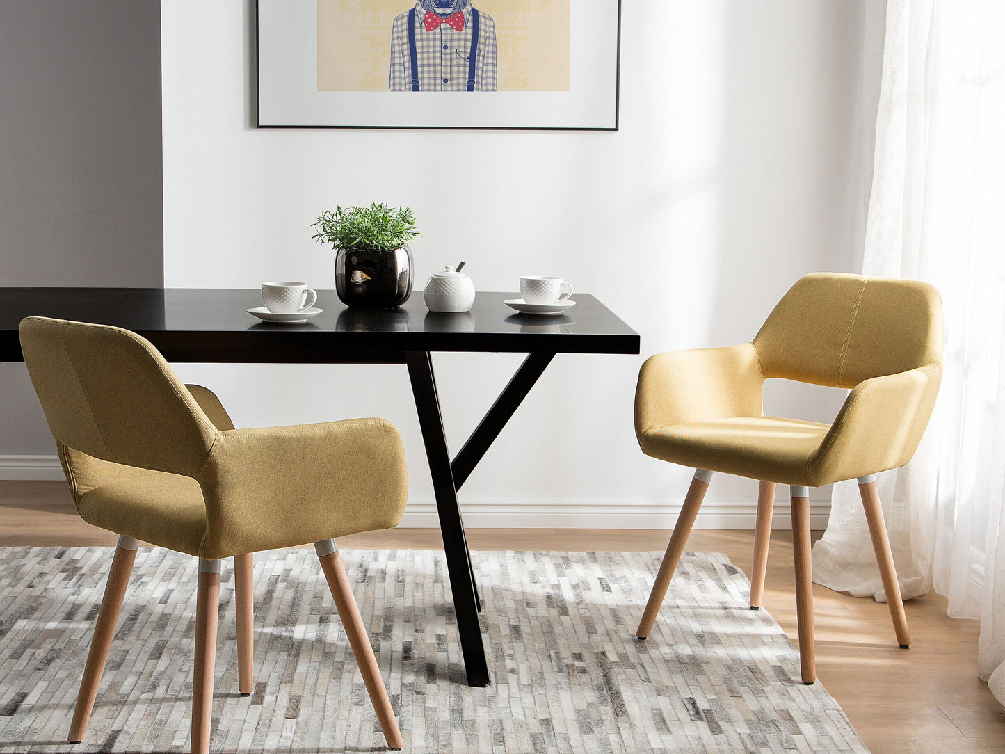 Esszimmerstuhl 2er Set CHICAGO Senfgelb