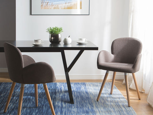 Esszimmerstuhl 2er Set Stoff Taupe BROOKVILLE