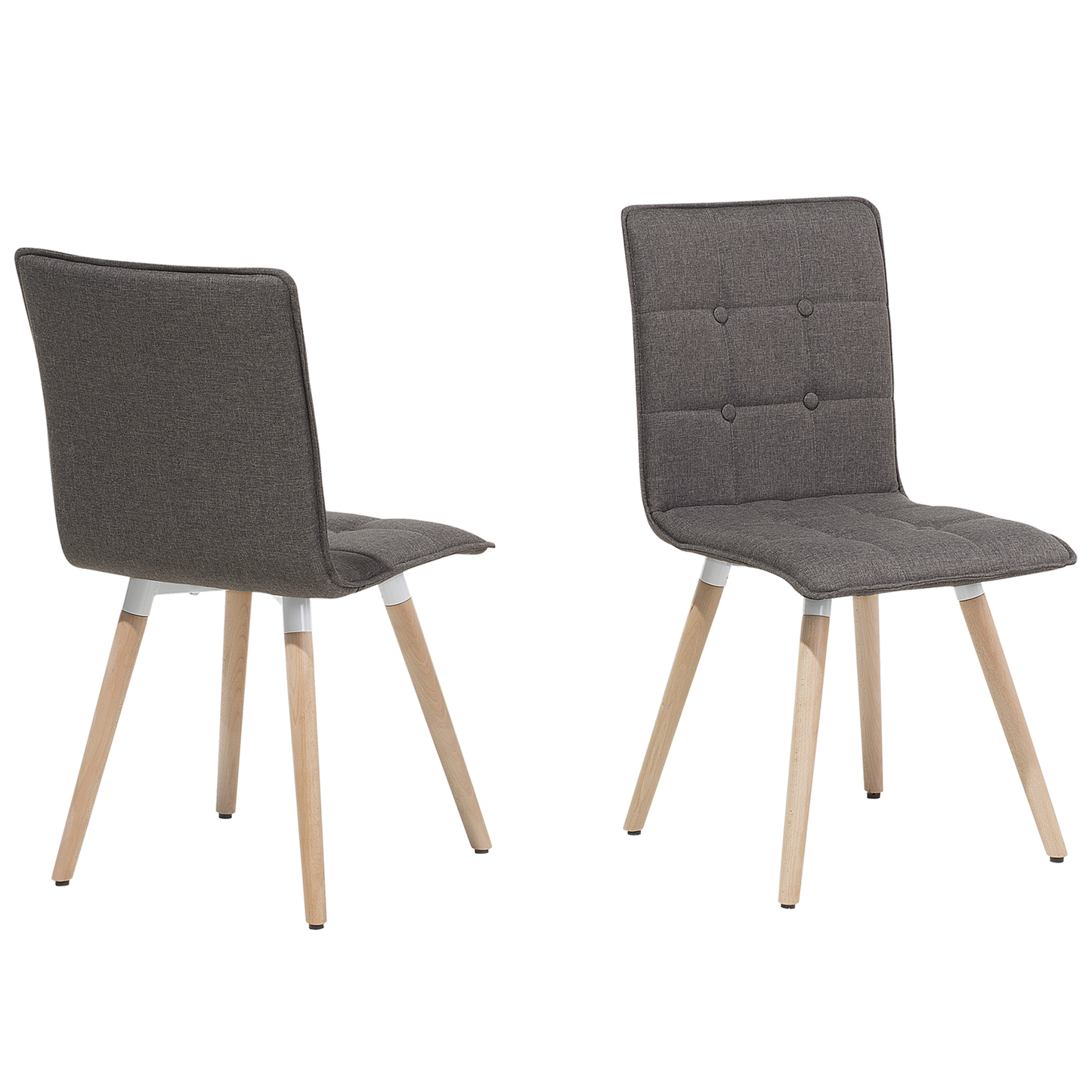 Esszimmerstuhl Polsterbezug hellbraun 2er Set BROOKLYN