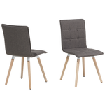 Esszimmerstuhl Polsterbezug hellbraun 2er Set BROOKLYN