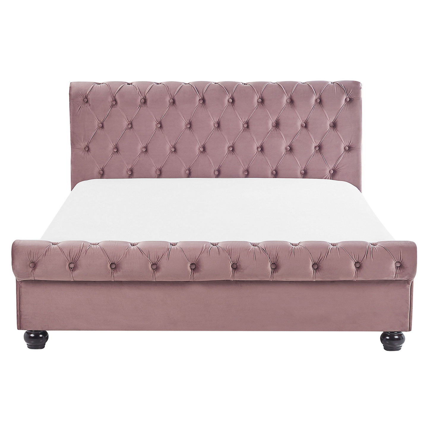 Bett mit Lattenrost Samtstoff AVALLON 160 x 200 cm Rosa