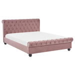 Bett mit Lattenrost Samtstoff AVALLON 160 x 200 cm Rosa