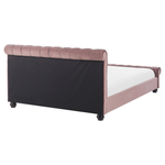 Bett mit Lattenrost Samtstoff AVALLON 160 x 200 cm Rosa