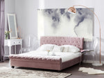 Bett mit Lattenrost Samtstoff AVALLON 180 x 200 cm Rosa