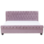 Bett mit Lattenrost Samtstoff AVALLON 180 x 200 cm Rosa