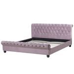 Bett mit Lattenrost Samtstoff AVALLON 180 x 200 cm Rosa