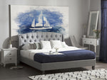 Bett mit Lattenrost Stoff BORDEAUX 140 x 200 cm Hellgrau