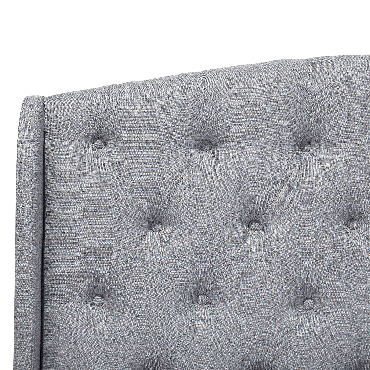 Bett mit Lattenrost Stoff BORDEAUX 140 x 200 cm Hellgrau