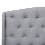 Bett mit Lattenrost Stoff BORDEAUX 140 x 200 cm Hellgrau