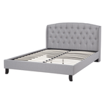 Bett mit Lattenrost Stoff BORDEAUX 140 x 200 cm Hellgrau