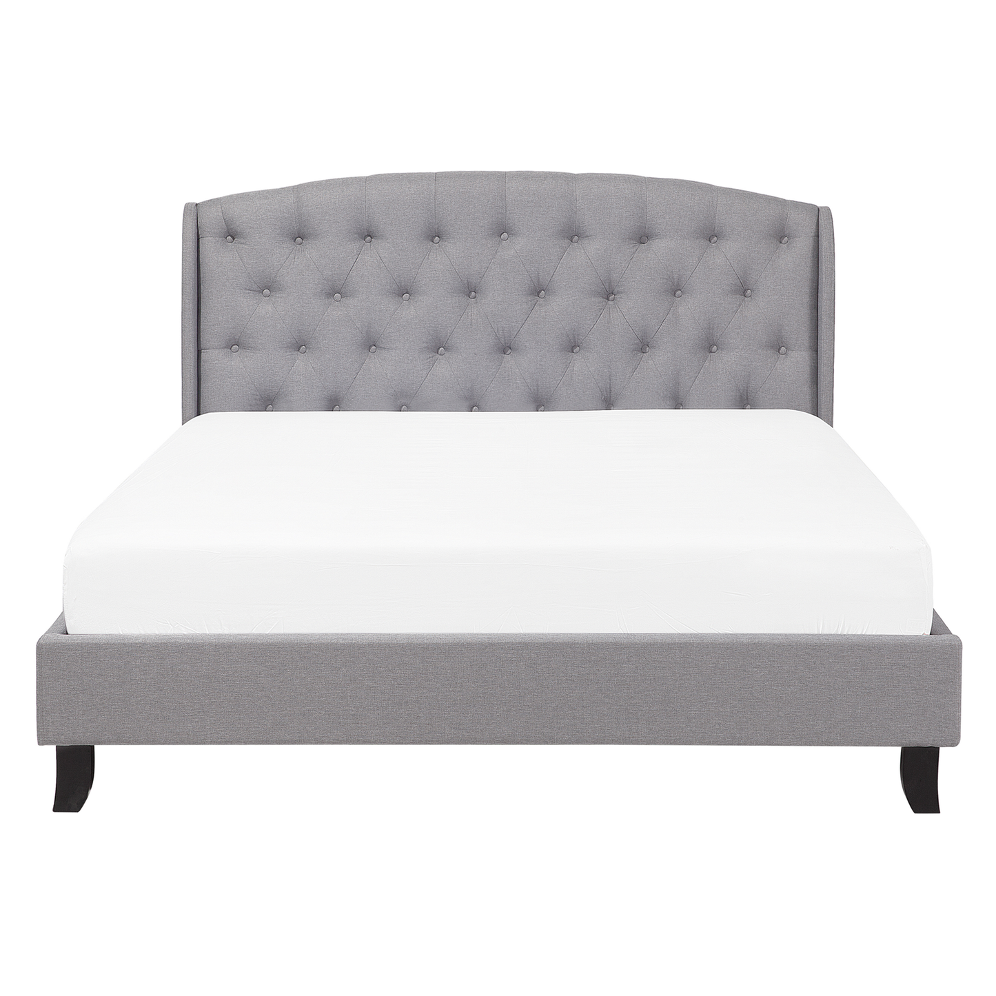 Bett mit Lattenrost Stoff BORDEAUX 140 x 200 cm Hellgrau