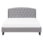 Bett mit Lattenrost Stoff BORDEAUX 140 x 200 cm Hellgrau