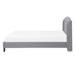 Bett mit Lattenrost Stoff BORDEAUX 140 x 200 cm Hellgrau