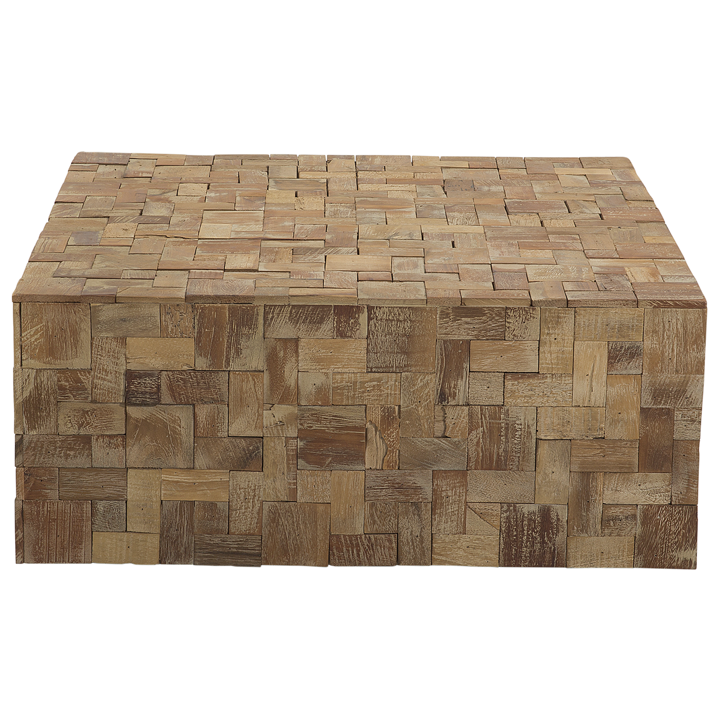 Couchtisch Teakholz hellbraun quadratisch 80 x 80 cm GAMBO
