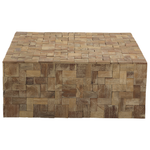 Couchtisch Teakholz hellbraun quadratisch 80 x 80 cm GAMBO