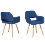 Esszimmerstuhl 2er Set CHICAGO Stoff Marineblau