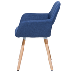 Esszimmerstuhl 2er Set CHICAGO Stoff Marineblau