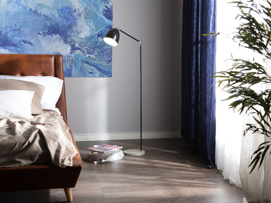 Stehlampe schwarz 165 cm Glockenform CHANZA