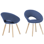 Esszimmerstuhl 2er Set ROSLYN Marineblau