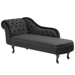 Chaiselongue Samtstoff schwarz linksseitig NIMES