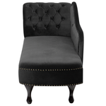 Chaiselongue Samtstoff schwarz linksseitig NIMES